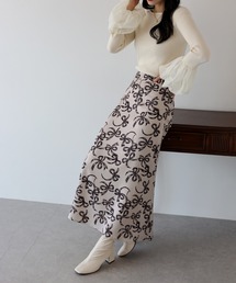 リボンプリントマーメイドスカート