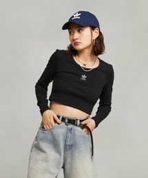 adidas/アディダス adidas ORI ESS CROP LS クロップ 長袖Tシャツ
