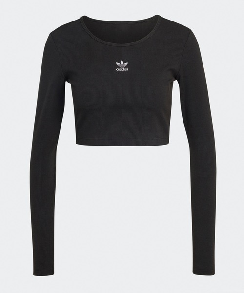 adidas(アディダス)の「adidas/アディダス adidas ORI ESS CROP LS クロップ 長袖Tシャツ(Tシャツ/カットソー・レディース・ブラック・XS/S/M/L/XL/XXL)」の4枚目の写真