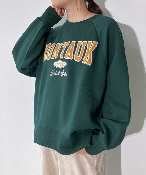 AS KNOW AS plus（アズノゥアズプラス）の「◇アソートデザイン チェーン刺繍 アーチロゴスウェットプルオーバー（スウェット・レディース・ネイビー/オートミール/スミクロ/カーキ/アイボリー系/レッド系/ブラック系/ダークグリーン系/ブラック系1/アイボリー系1/ネイビー系1/ダークグリーン系1/ブラック系2/グリーン系2/アイボリー系2/サックスブルー系2/ダークグリーン系3/グレー系3/アイボリー系3/レッド系3/レッド系4/グレー系4/ネイビー系4/アイボリー系4/サックスブルー系5/ブラック系5/アイボリー系5・FREE）」の17枚目の写真