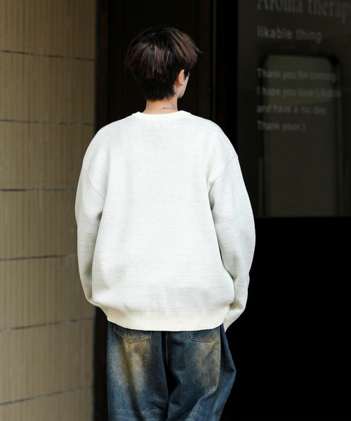 neos(ネオス)の「【neos】ルーズシルエット ビッグ フラワー 刺繍 ニット プルオーバー(ニット/セーター・メンズ・ブルーグレー/ブラック/ホワイト・LARGE/MEDIUM/X-LARGE)」の5枚目の写真