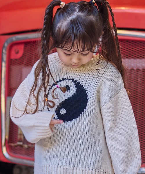 HOGAN RANCH WEAR（ホーガンランチウエア）の「【おうちで洗える】クルーネックセーター（ニット/セーター・キッズ・イエロー/グリーン/オフホワイト/ライトブルー・XS/LL/L/M/S）」の2枚目の写真