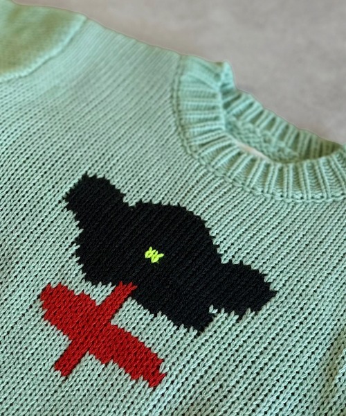 HOGAN RANCH WEAR（ホーガンランチウエア）の「【おうちで洗える】クルーネックセーター（ニット/セーター・キッズ・イエロー/グリーン/オフホワイト/ライトブルー・XS/LL/L/M/S）」の6枚目の写真