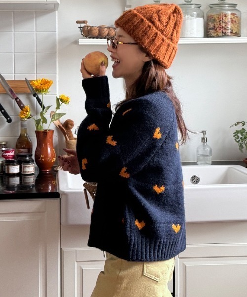 セール】ダブルZIPハートニットカーディガン/ダブルジップアップ