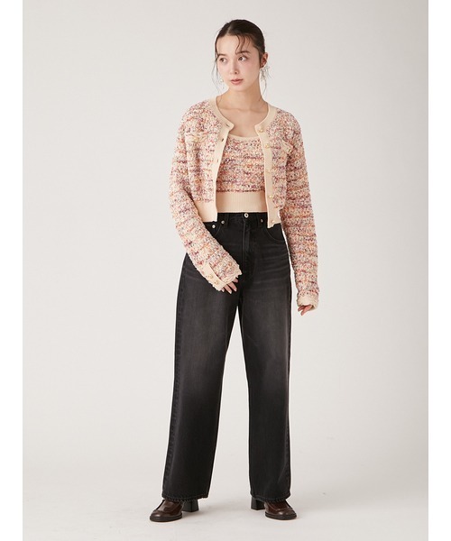 LILY BROWNツイード　ニットショートカーディガン　アンサンブル　ビスチェ LILY BROWN（リリーブラウン） カーディガン 「LILY BROWN×MARY QUANT