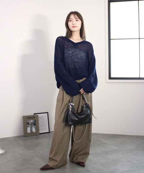 専用 nowos 19ss サマーニット SLOW／一部店舗限定】エンブロイダリープルオーバー サマー ニット