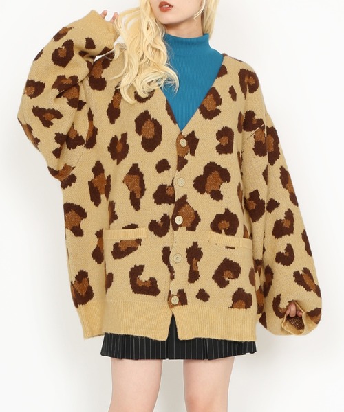 PUNYUS（プニュズ）の「もちもちレオパードカーディガン（カーディガン/ボレロ・レディース・ブラウン・2/3/4）」の2枚目の写真