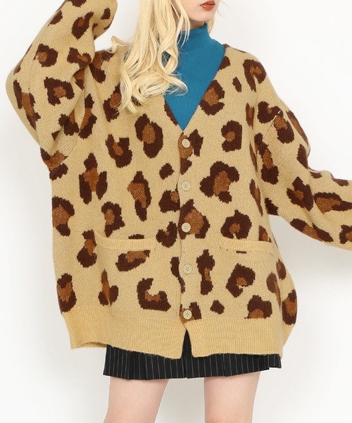 PUNYUS（プニュズ）の「もちもちレオパードカーディガン（カーディガン/ボレロ・レディース・ブラウン・2/3/4）」の3枚目の写真