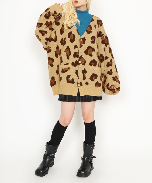 PUNYUS（プニュズ）の「もちもちレオパードカーディガン（カーディガン/ボレロ・レディース・ブラウン・2/3/4）」の5枚目の写真