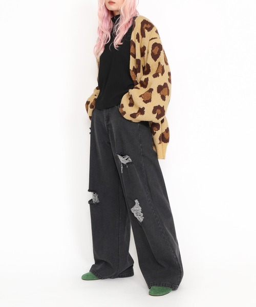 PUNYUS（プニュズ）の「もちもちレオパードカーディガン（カーディガン/ボレロ・レディース・ブラウン・2/3/4）」の10枚目の写真