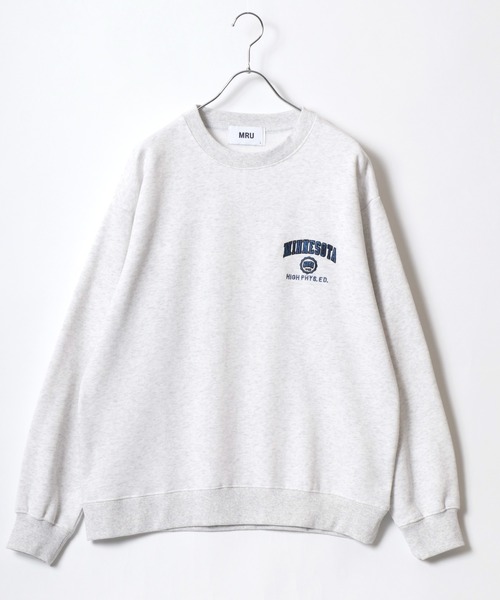 MRU(エムアールユー)の「MRU/エムアールユー 裏起毛 ミリタリー/カレッジ/髭おじさん/ハンバーガー ワンポイント刺繍 スウェット レディース メンズ トレーナー(スウェット・メンズ・グレー系その他/ブラック/ブラック系その他2/アッシュグレー/ネイビー系/ブラック系その他/ホワイト/ホワイト系その他/ネイビー/グレー系その他2/グレー系その他3/ベージュ・M/L/LL)」の13枚目の写真