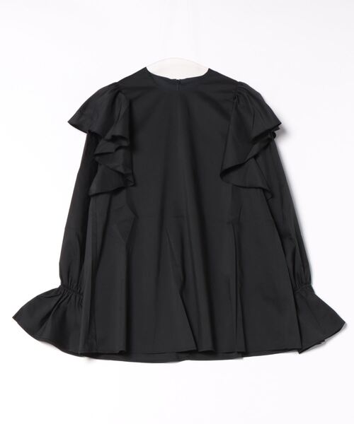 STYLEBLOCK（スタイルブロック）の「ブロードフリルチュニックブラウス（シャツ/ブラウス・レディース・ベージュ/チャコールグレー/ブラック/ホワイト・M）」の3枚目の写真