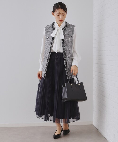 OPAQUE.CLIP（オペークドットクリップ）の「【2WAY】フロントバースクエアデザインミドルバッグ（ハンドバッグ・レディース・ブラック/アイボリー/ベージュ・00）」の8枚目の写真