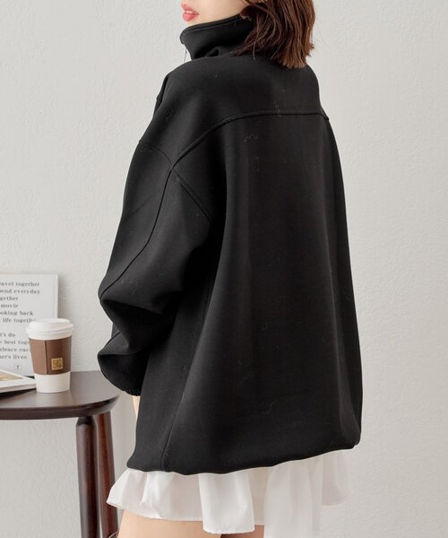 セール】ハーフジップビッグカラースウェット（Tシャツ/カットソー