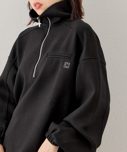 セール】ハーフジップビッグカラースウェット（Tシャツ/カットソー