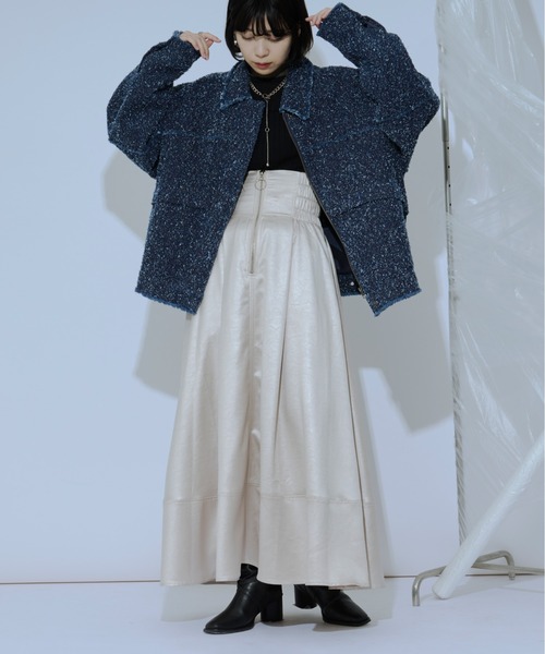 Ezick（エジック）の「spring edge fringe　デニムジャケット（デニムジャケット・レディース・ブラック/インディゴブルー・FREE）」の15枚目の写真