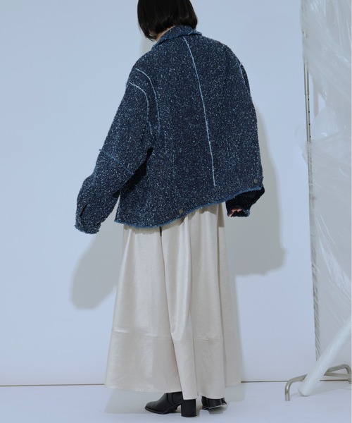 Ezick（エジック）の「spring edge fringe　デニムジャケット（デニムジャケット・レディース・ブラック/インディゴブルー・FREE）」の12枚目の写真