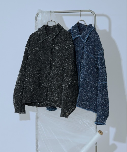 Ezick（エジック）の「spring edge fringe　デニムジャケット（デニムジャケット・レディース・ブラック/インディゴブルー・FREE）」の7枚目の写真