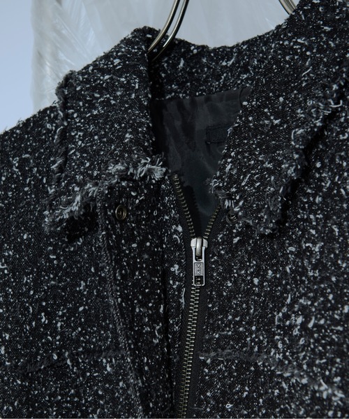 Ezick（エジック）の「spring edge fringe　デニムジャケット（デニムジャケット・レディース・ブラック/インディゴブルー・FREE）」の4枚目の写真