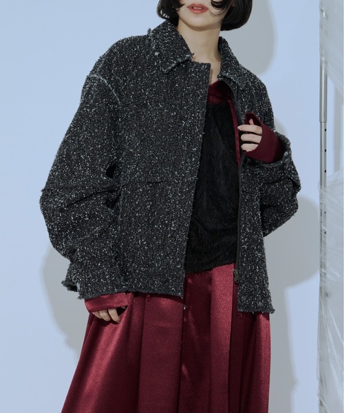 Ezick（エジック）の「spring edge fringe　デニムジャケット（デニムジャケット・レディース・ブラック/インディゴブルー・FREE）」の19枚目の写真