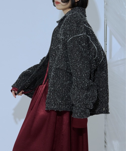 Ezick（エジック）の「spring edge fringe　デニムジャケット（デニムジャケット・レディース・ブラック/インディゴブルー・FREE）」の21枚目の写真