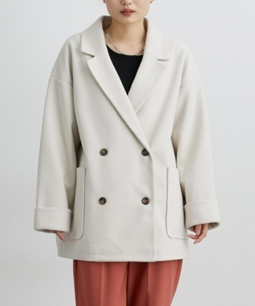 nissen（ニッセン）の「【販売終了】オーバーサイズダブルテーラージャケット（テーラードジャケット・レディース・チャコールグレー/アイボリー・M/L）」の22枚目の写真