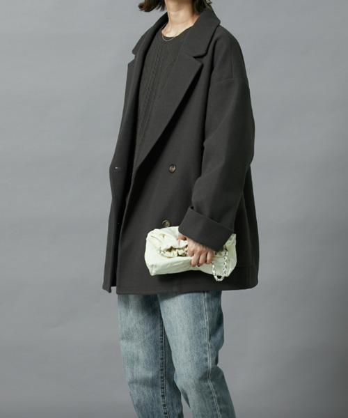 nissen（ニッセン）の「【販売終了】オーバーサイズダブルテーラージャケット（テーラードジャケット・レディース・チャコールグレー/アイボリー・M/L）」の11枚目の写真