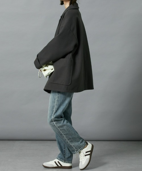 nissen（ニッセン）の「【販売終了】オーバーサイズダブルテーラージャケット（テーラードジャケット・レディース・チャコールグレー/アイボリー・M/L）」の13枚目の写真