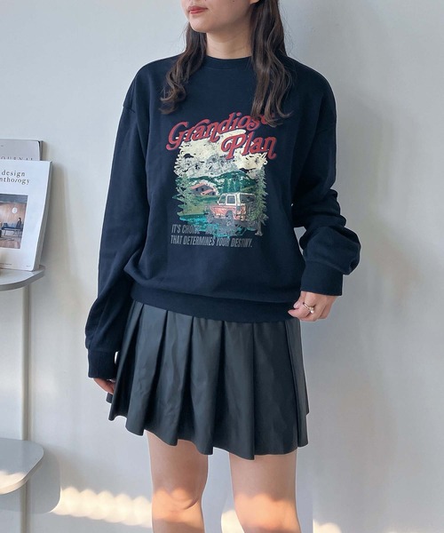 AS KNOW AS plus（アズノゥアズプラス）の「◇シンプルアソートデザインスウェットプルオーバー（クルマ・サガラロゴ刺繍）（スウェット・レディース・ブラック系その他/グリーン系その他/ネイビー系/アイボリー系・FREE）」の14枚目の写真