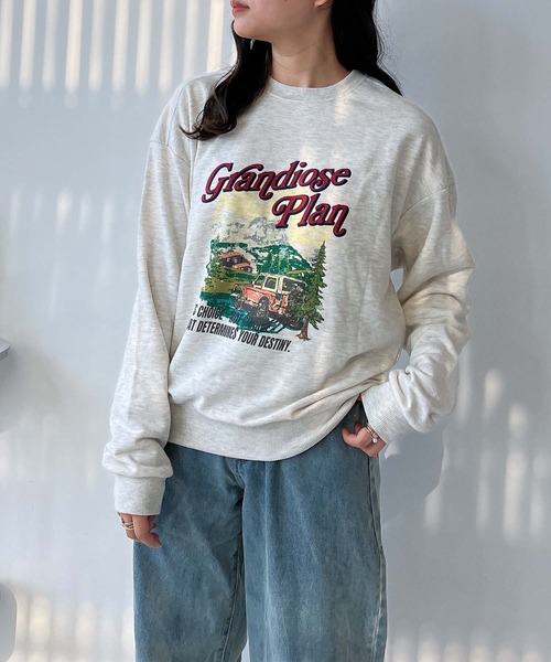 AS KNOW AS plus（アズノゥアズプラス）の「◇シンプルアソートデザインスウェットプルオーバー（クルマ・サガラロゴ刺繍）（スウェット・レディース・ブラック系その他/グリーン系その他/ネイビー系/アイボリー系・FREE）」の6枚目の写真