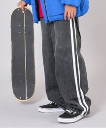 【大人向けサイズあり】デニム・配色ラインパンツ