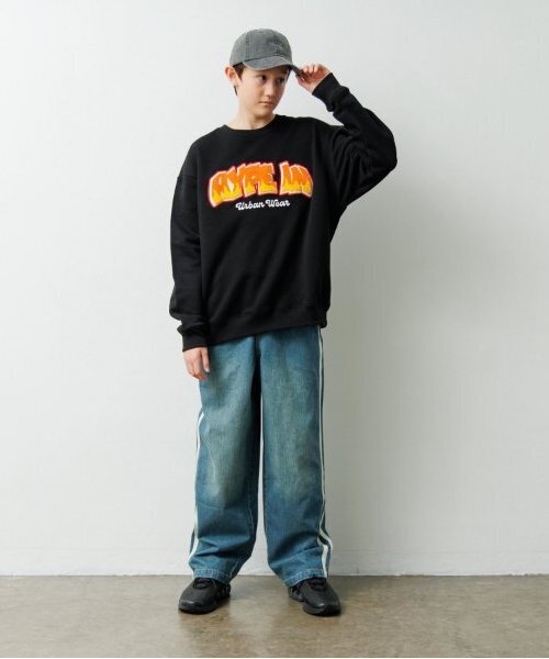 GLAZOS(グラソス)の「【大人向けサイズあり】デニム・配色ラインパンツ(デニムパンツ・キッズ・ブルー/ライトブルー/ブラック・S/M/L/LL)」の6枚目の写真