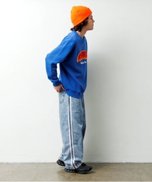 GLAZOS(グラソス)の「【大人向けサイズあり】デニム・配色ラインパンツ(デニムパンツ・キッズ・ブルー/ライトブルー/ブラック・S/M/L/LL)」の8枚目の写真