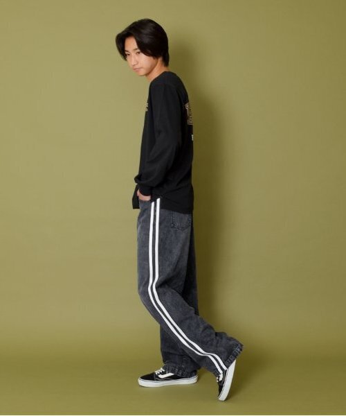 GLAZOS(グラソス)の「【大人向けサイズあり】デニム・配色ラインパンツ(デニムパンツ・キッズ・ブルー/ライトブルー/ブラック・S/M/L/LL)」の12枚目の写真