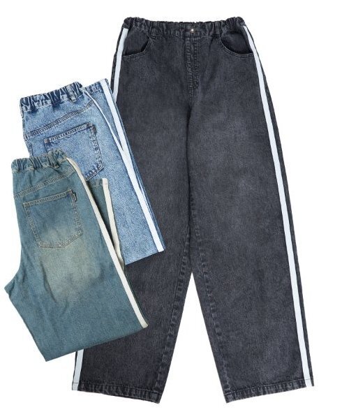 GLAZOS(グラソス)の「【大人向けサイズあり】デニム・配色ラインパンツ(デニムパンツ・キッズ・ブルー/ライトブルー/ブラック・S/M/L/LL)」の19枚目の写真