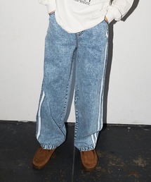 GLAZOS | デニム・配色ラインパンツ(デニムパンツ)