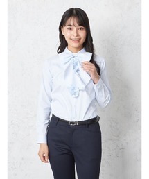 HARUYAMA（ハルヤマ）の「【フレッシャーズ/就活】4WAY フリル＆リボン ブラウス 形態安定 透けにくい 織柄無地 ViVi 卒業式 入学式（シャツ/ブラウス）」