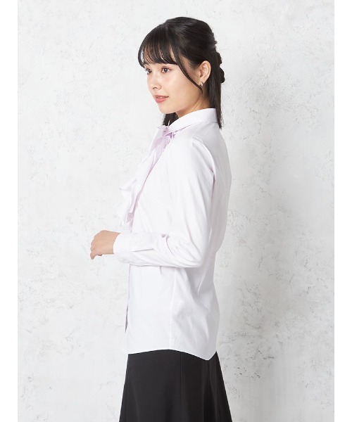 HARUYAMA(ハルヤマ)の「【ViVi】4WAY フリル&リボン ブラウス 洗える 形態安定 透け防止 フレッシャーズ 就活 卒業式 入学式 セレモニー オフィス シャツ(シャツ/ブラウス・レディース・ホワイト/ライトピンク/サックスブルー・9号/13号/5号/7号/11号/17号/15号)」の11枚目の写真