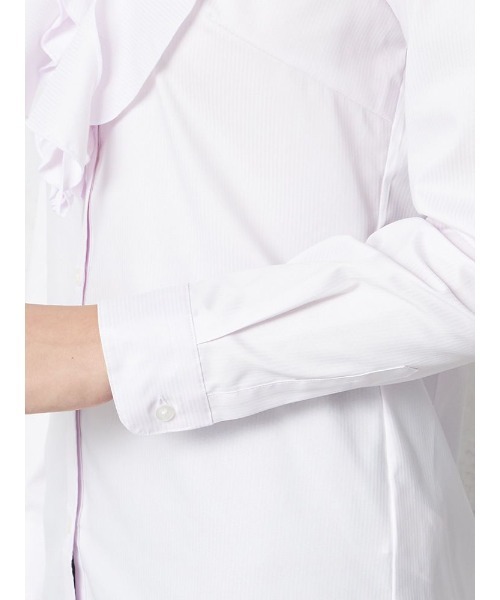 HARUYAMA(ハルヤマ)の「【ViVi】4WAY フリル&リボン ブラウス 洗える 形態安定 透け防止 フレッシャーズ 就活 卒業式 入学式 セレモニー オフィス シャツ(シャツ/ブラウス・レディース・ホワイト/ライトピンク/サックスブルー・9号/13号/5号/7号/11号/17号/15号)」の14枚目の写真