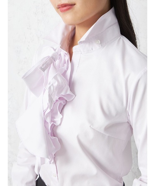 HARUYAMA(ハルヤマ)の「【ViVi】4WAY フリル&リボン ブラウス 洗える 形態安定 透け防止 フレッシャーズ 就活 卒業式 入学式 セレモニー オフィス シャツ(シャツ/ブラウス・レディース・ホワイト/ライトピンク/サックスブルー・9号/13号/5号/7号/11号/17号/15号)」の17枚目の写真
