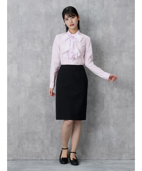 HARUYAMA(ハルヤマ)の「【ViVi】4WAY フリル&リボン ブラウス 洗える 形態安定 透け防止 フレッシャーズ 就活 卒業式 入学式 セレモニー オフィス シャツ(シャツ/ブラウス・レディース・ホワイト/ライトピンク/サックスブルー・9号/13号/5号/7号/11号/17号/15号)」の4枚目の写真