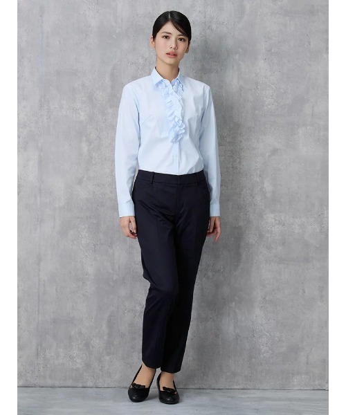 HARUYAMA(ハルヤマ)の「【ViVi】4WAY フリル&リボン ブラウス 洗える 形態安定 透け防止 フレッシャーズ 就活 卒業式 入学式 セレモニー オフィス シャツ(シャツ/ブラウス・レディース・ホワイト/ライトピンク/サックスブルー・9号/13号/5号/7号/11号/17号/15号)」の5枚目の写真