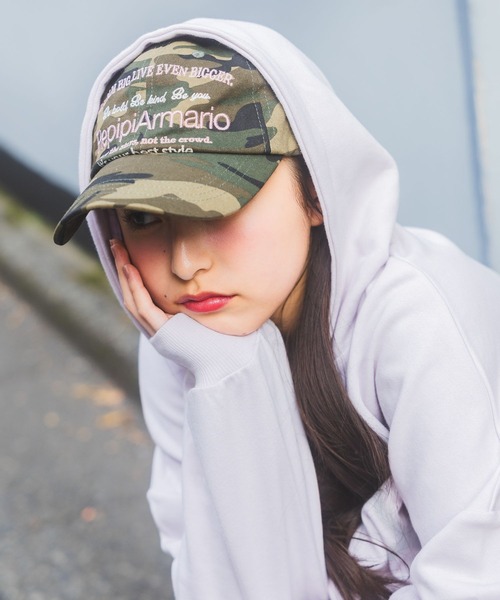repipi armario（レピピ アルマリオ）の「【おうちで洗える】フレーズロゴキャップ（キャップ・キッズ・カモフラージュ/ホワイト/レッド/ブラック・FREE）」の16枚目の写真