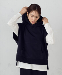 【セットアイテム】裏毛フーディベスト+ロングTシャツ / セットアップ対応
