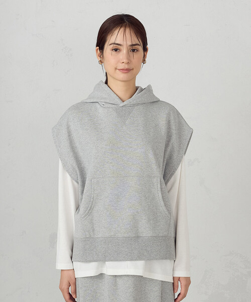 COMME CA ISM（コムサイズム）の「【セットアイテム】裏毛フーディベスト＋ロングTシャツ / セットアップ対応（ベスト・レディース・ネイビー/グレー/ミント・FREE）」の13枚目の写真