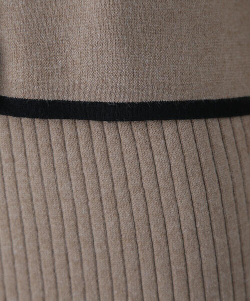 NATURAL BEAUTY BASIC（ナチュラルビューティーベーシック）の「バイカラーニットジャケット＆スカート（ワンピース・レディース・ホワイト系その他/グレー系その他/ベージュ系その他・MEDIUM）」の9枚目の写真