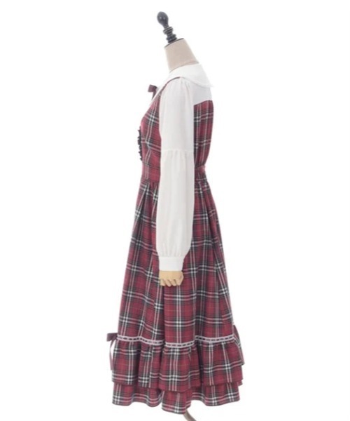 【美品】AVIE アヴィー フリルマキシワンピース 深赤 レディーラックルカ 美品】AVIE アヴィー フリルマキシワンピース 深赤 レディー