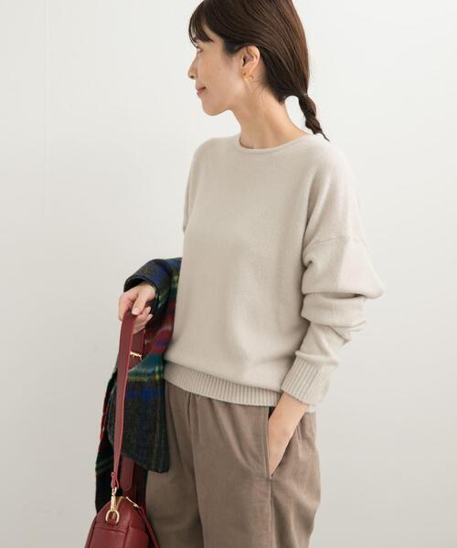 URBAN RESEARCH DOORS（アーバンリサーチドアーズ）の「モチモチクルーネックニット（ニット/セーター・レディース・パープル系その他/ベージュ/ミント・MEDIUM）」の7枚目の写真