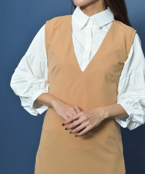 Vネックジャンパースカート（スカート）｜spiritoso（スピリトーゾ）