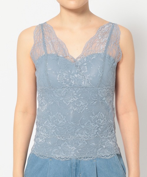 mysty woman(ミスティウーマン)の「カップ付きレースインナータンク 322313(タンクトップ・レディース・ブラック/オフホワイト/グレイッシュブルー・FREE)」の18枚目の写真